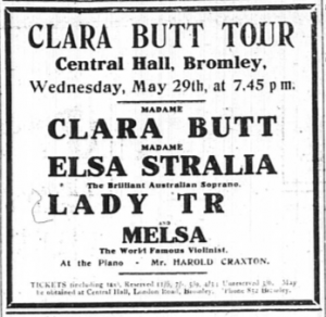 Dame Clara Ellen Butt performs in Bromley