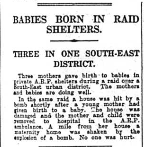 Babies born in Air Raid shelters