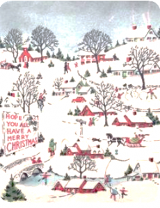 Christmas card design from the 1940s