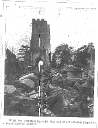 Bromley Parish church burnt out April 1941