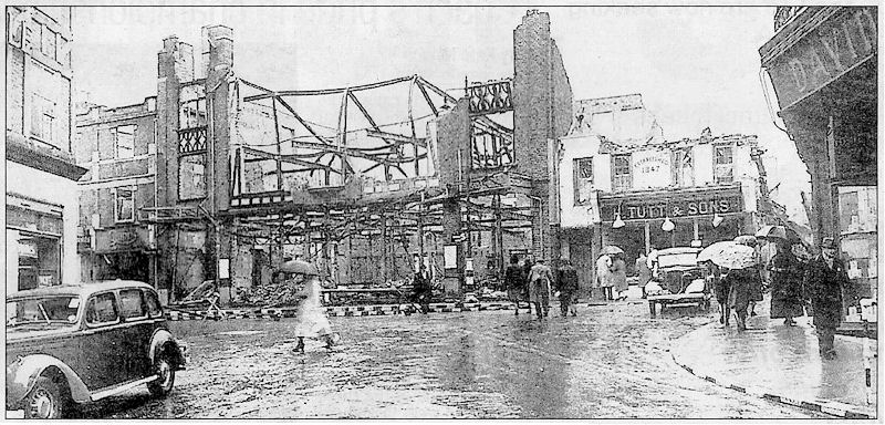 Dunns furniture store in Bromley (Kent) destroyed by bombing in WW2