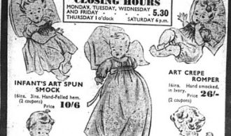 Local newspaper advert for children's clothing