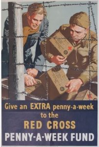 Advert for Penny-a-week fund during World War Two