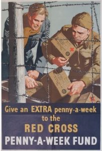 Advert for Penny-a-week fund during World War Two