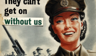War poster showing female recruit for the ATS in World War two