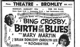 Odeon advert featuring Birth of the Blues film, published in the Bromley & District Times in January 1942