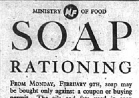Advert for Soap Rationing in World War two