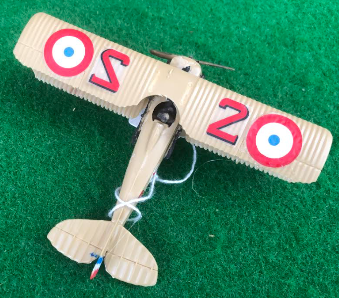 Scale model of the SPAD V11 French aircraft