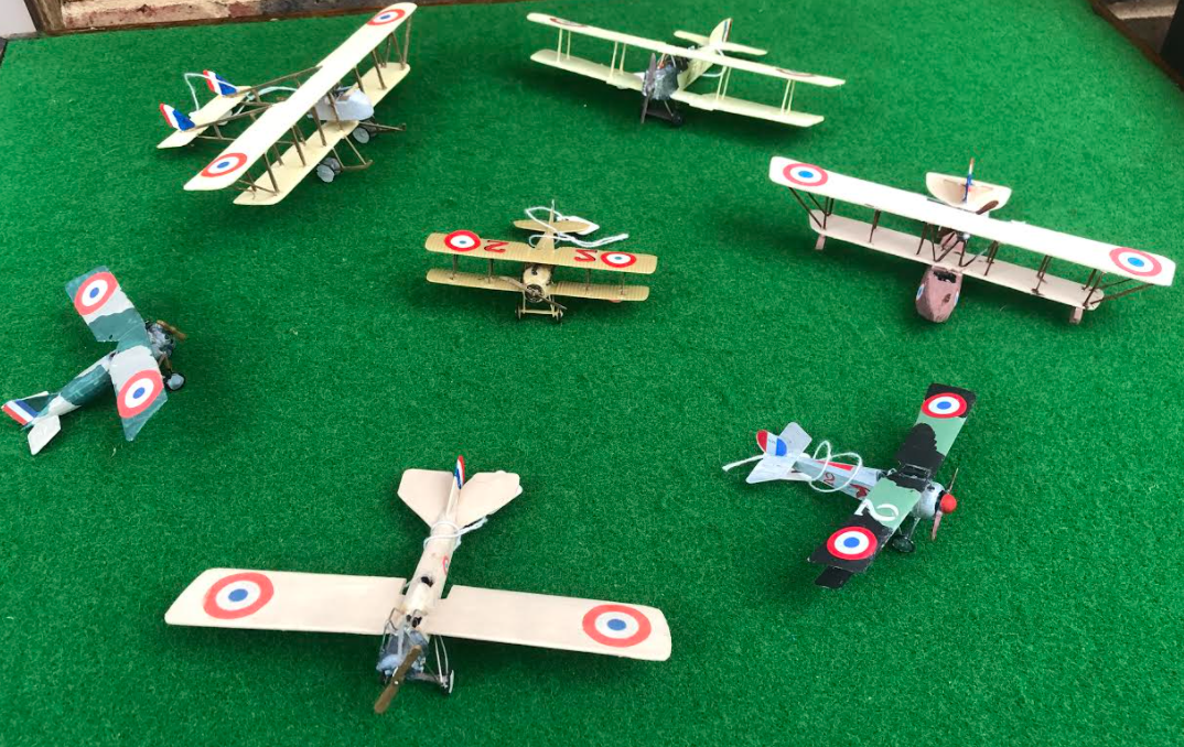 Selection of World War On French scale model aircraft