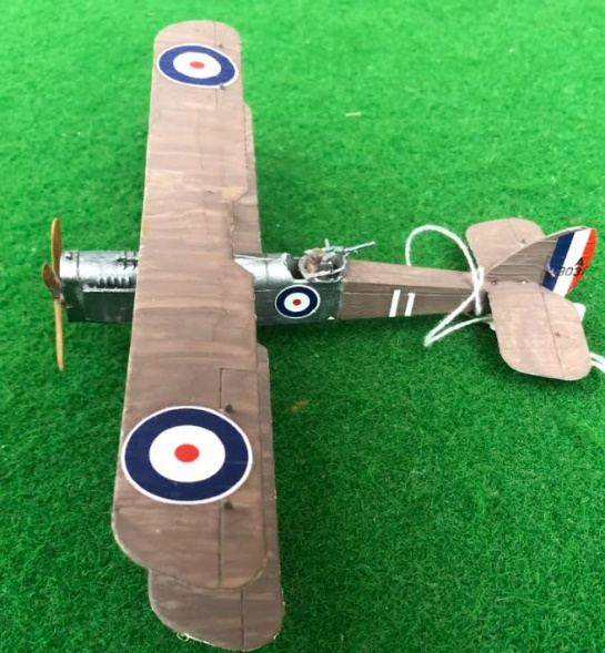 Scale model of the Airco DH.4 British aircraft used in during the first world war
