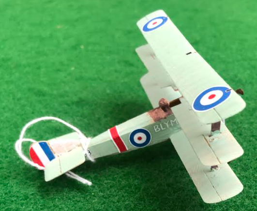 Scale model of the Sopwith Triplane - a British aircraft used in during the first world war