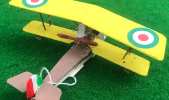 scale model of the Macchi M7 Italian aircraft used in during the first world war