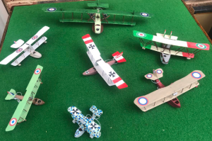 scale models of flyingboat aircraft from world war one