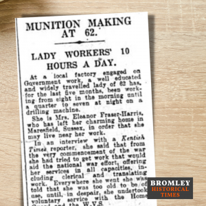 Mrs Fraser-Harris munition making at 62, during world war two