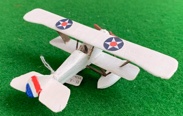 scale model of the Burgess HT-2 Speed Scout aircraft used in during the first world war