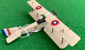 scale model of the Curtiss JN-4 aircraft used in during the first world war