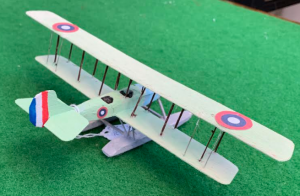 scale model of the American Curtiss R-6 Floatplane aircraft used in during the first world war