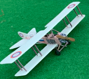 scale model of the Lebed XII Russian aircraft used in during the first world war
