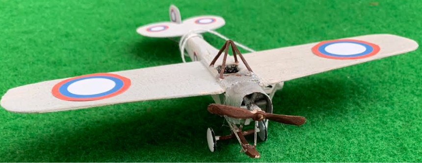 scale model of the Nieuport IV Russian aircraft used in during the first world war