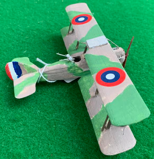 scale model of the PACKARD Le Pere LUSAC 11 aircraft used in during the first world war