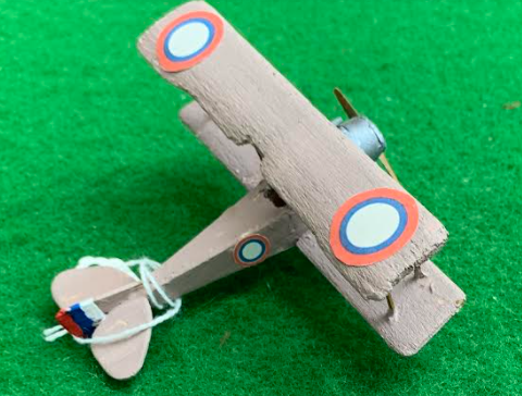 scale model of the Sikorsky S-16 Russian aircraft used in during the first world war