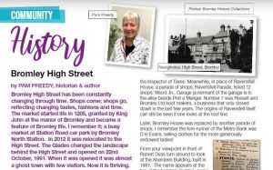 Bromley High Street History. Article by Pam Preedy in Life In Magazine April 2022