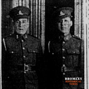 Two soldiers dressed in uniform, referenced as brothers Bennett Thomas Basham and Sidney Robert Basham