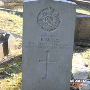 Grave marker of Francis Perl Mears in Beckenham Crematorium