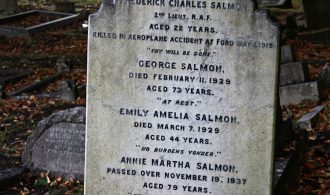 Grave marker of Frederick Charles Salmon in Beckenham Crematorium